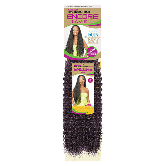 Janet Collection Encore La Vie 100% Human Hair Crochet Braid FRENCH DEEP BULK (18"-24")