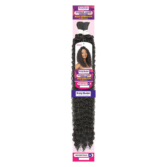 Janet Collection Remy Illusion 100% Human Hair Blend Braid NEW DEEP BULK (18"-30")